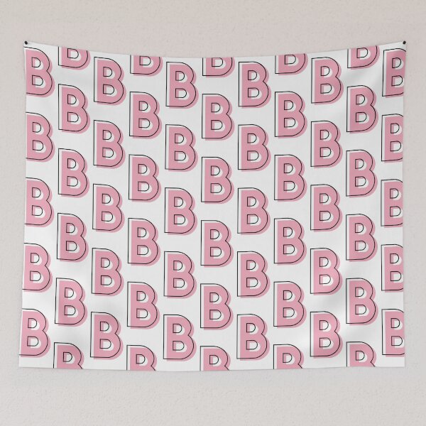 Item preview, B Letter Light Pink Modern Art Initial Personalization designed and sold by Creative Brat Design Studio.