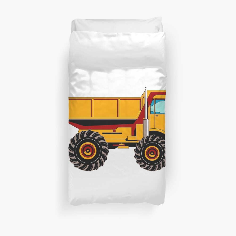 Dump Truck In Yellow Duvet Cover By Tomsredbubble Redbubble