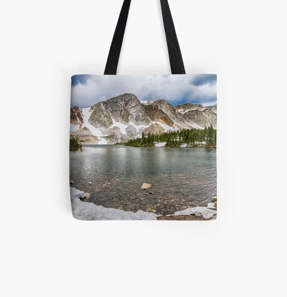 Medicine Bow Lake View All Over Print Tote Bag
