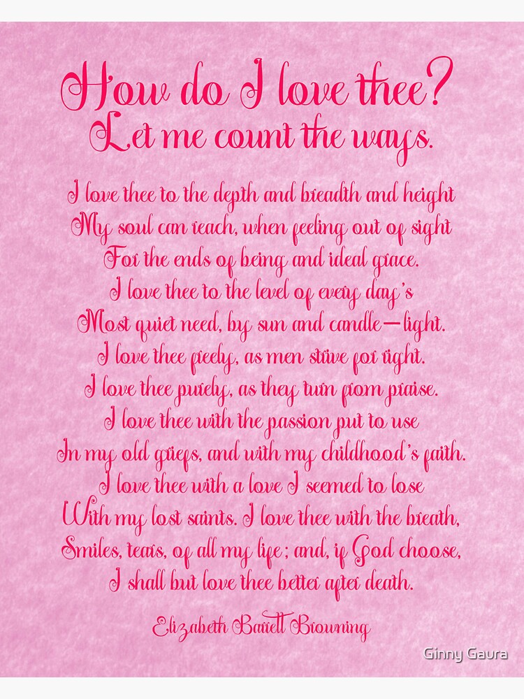 "How Do I Love Thee Pink Parchment" Sticker for Sale by ggaura Redbubble