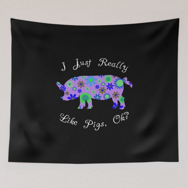 Item preview, Cute I Just Really Like Pigs OK Floral Design - Funny Pig Lover Gift Ideas designed and sold by cartba.