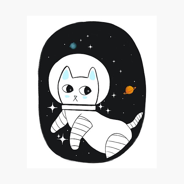 Item preview, Space cat astronaut discovering cat planet designed and sold by eringracee.