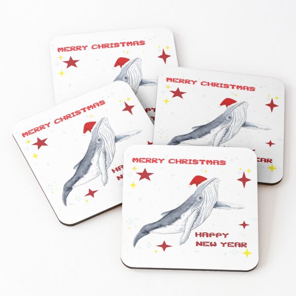 Item preview, Merry Christmas and happy new year Season greetings Humpback whale design designed and sold by chloeyzoard.