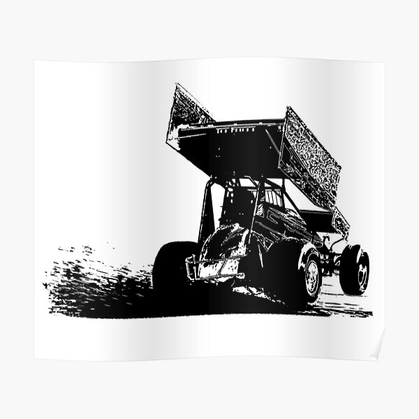Sprint Car Wheelie Poster