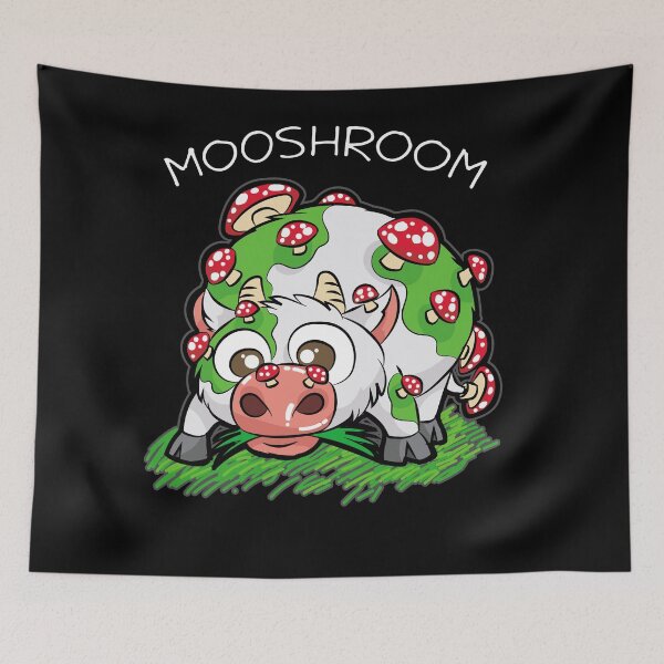 Item preview, MOOSHROOM Cow with Mushrooms fly agaric Cartoon designed and sold by Moonpie90.