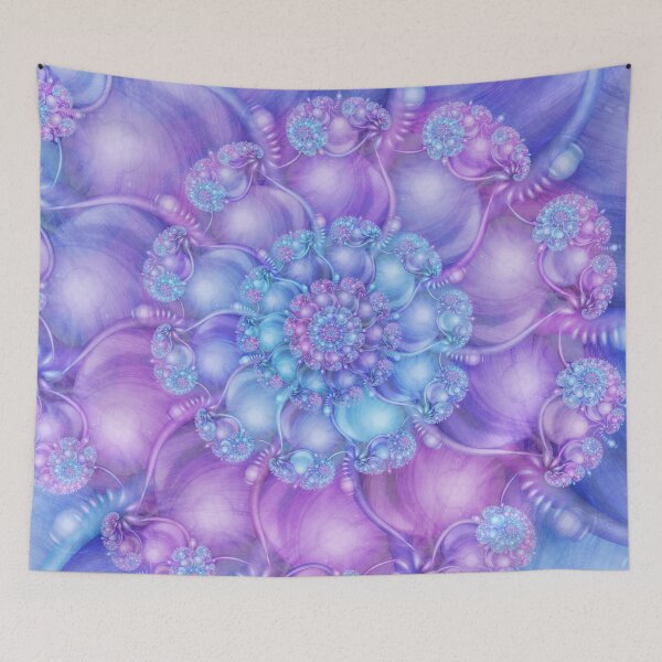 Item preview, Cerulean Blue and Violet Purple Spiral designed and sold by Kelly Dietrich Mandala & Fractal Art.