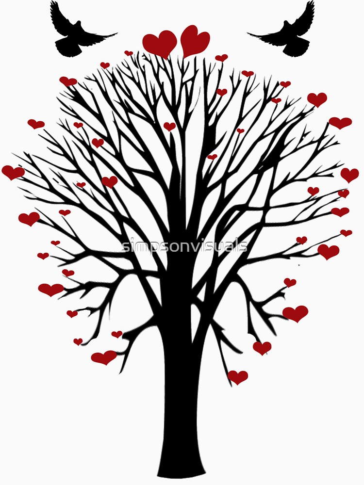 Love Birds Tree T Shirt by simpsonvisuals