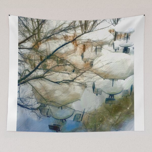 Item preview, Snowy outdoor café designed and sold by jeugenet.
