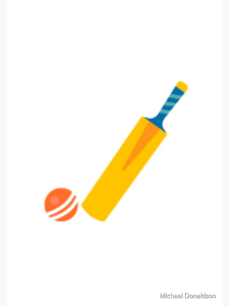 "Cricket bat and ball emoji" Art Print for Sale by archangeluci Redbubble