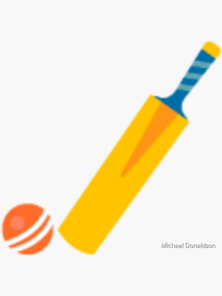 "Cricket bat and ball emoji" Sticker for Sale by archangeluci Redbubble