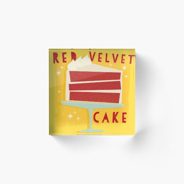 All American Classic Red Velvet Cake Acrylic Block