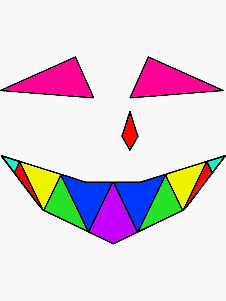 "Colored triangle face" Sticker for Sale by Headhunter Redbubble