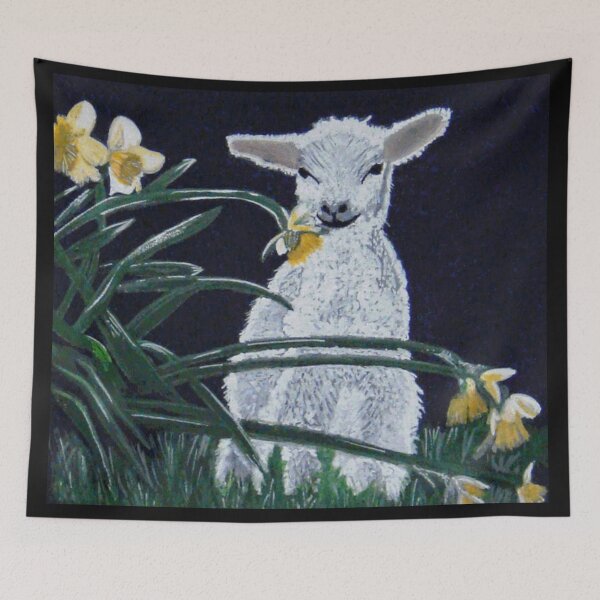 Item preview, spring lamb and daffodils designed and sold by angipangi7.
