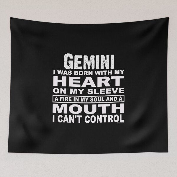Item preview, Gemini. Born With Heart on Sleeve and Fire In Soul designed and sold by CoolApparelShop.