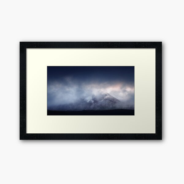 Smoking Mountain Framed Art Print
