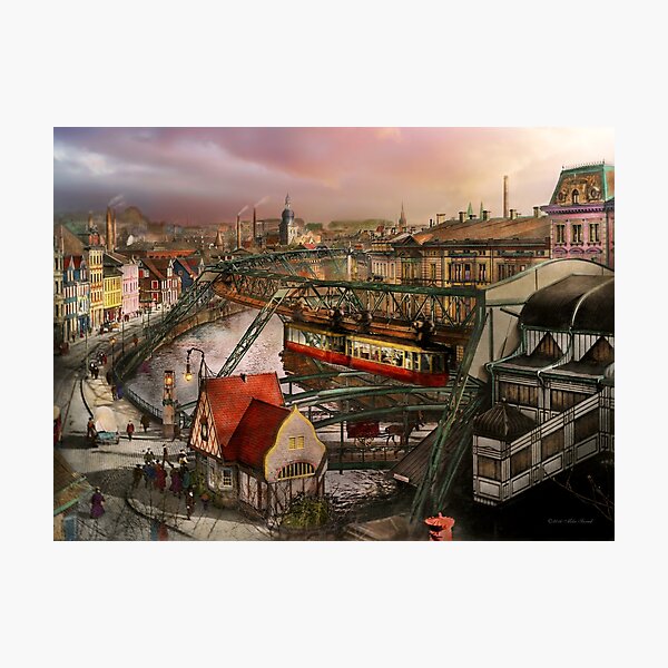 Train Station - Wuppertal Suspension Railway 1913 Photographic Print