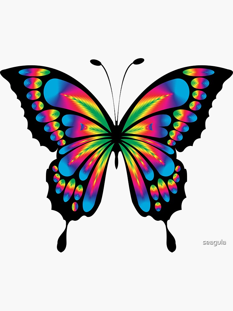 "Great Rainbow Butterfly" Sticker by seagula | Redbubble