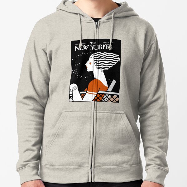 NEW YORKER : Vintage 1935 Magazine Cover Print Zipped Hoodie
