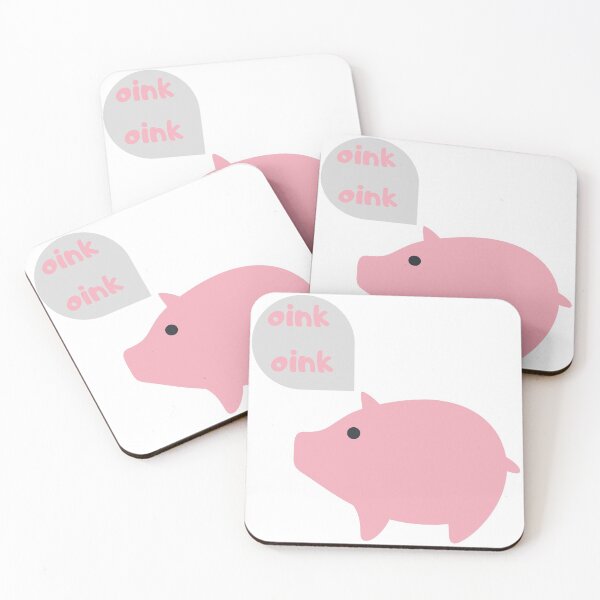 Item preview, pig,swine,animal,sow,simple repeatable design,text design also,pig saying oink oink,pink,grey,black colour used,repeatable pattern,adigiana toybox font used designed and sold by Urban Binge.