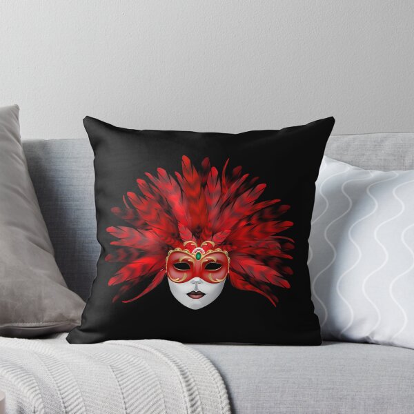 Item preview, RED CARNIVAL FEATHER MASK designed and sold by ReignGFX.