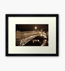 Ha' Penny Bridge at night - Dublin Framed Print