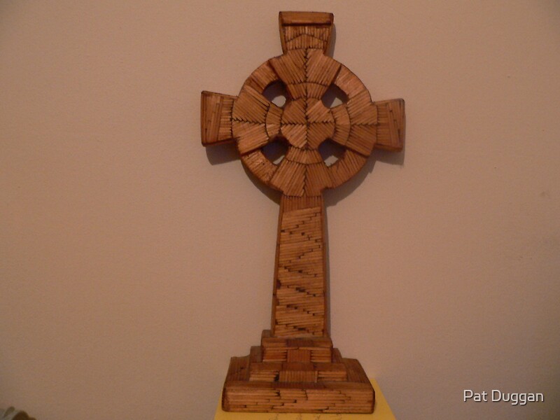 ""Matchstick Art" Celtic Cross,," by Pat Duggan Redbubble