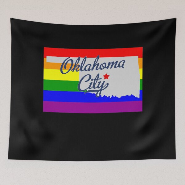 Item preview, Oklahoma City Gay Pride Shirt - Oklahoma City LGBT Rainbow Flag Shirt - Oklahoma Gay Pride designed and sold by Galvanized.