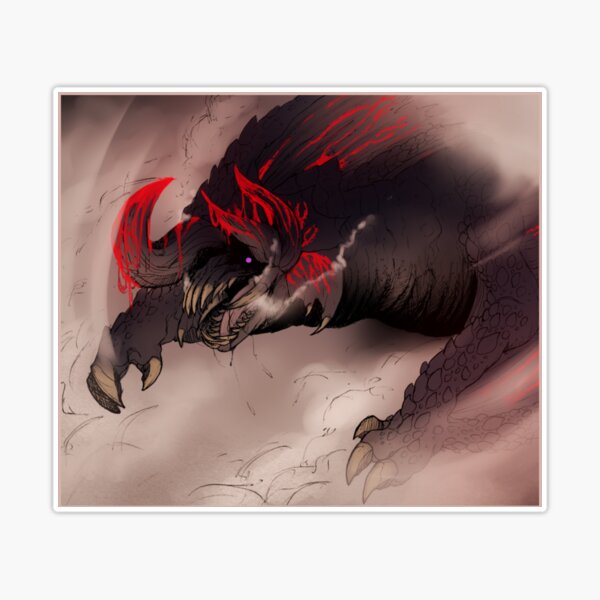 Bloodbath Diablos tribal design - Monster Hunter Sticker for Sale