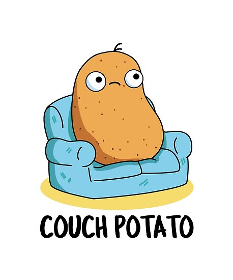 Couch Potato Vegetable Food Pun Poster By Punnybone Redbubble