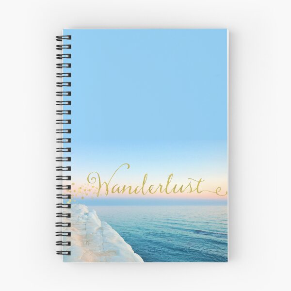 Item preview, Wanderlust, Santorini Greece ocean coastal sentiment art designed and sold by Glimmersmith.