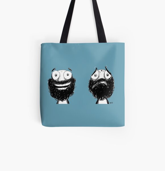 Happy and Sad All Over Print Tote Bag