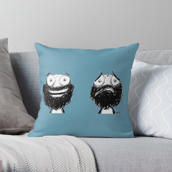 Happy and Sad Throw Pillow
