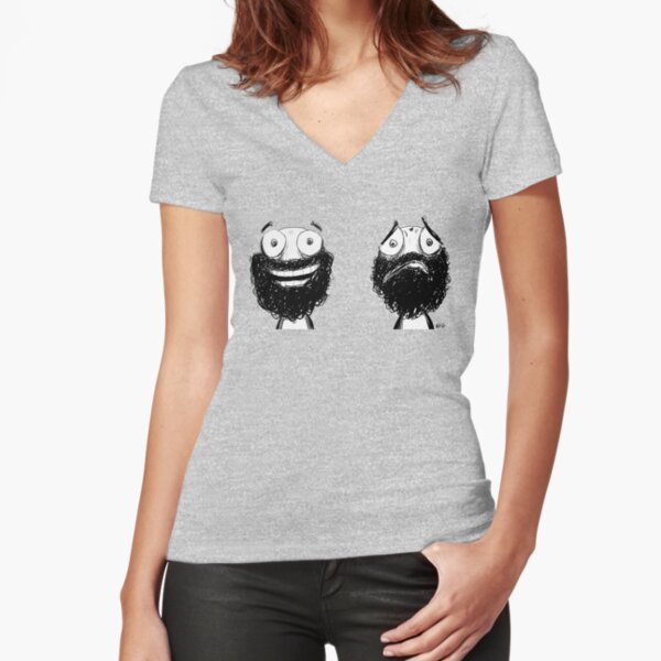 Happy and Sad Fitted V-Neck T-Shirt
