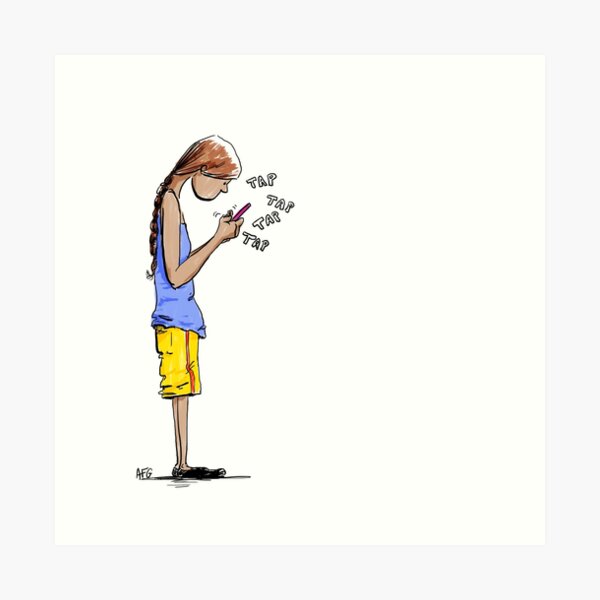 Texting Art Print