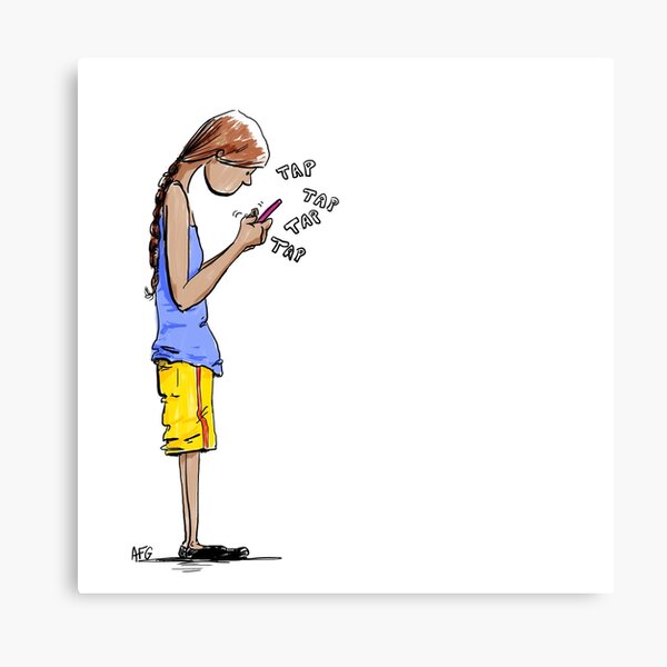 Texting Metal Print