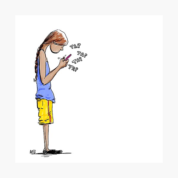 Texting Photographic Print