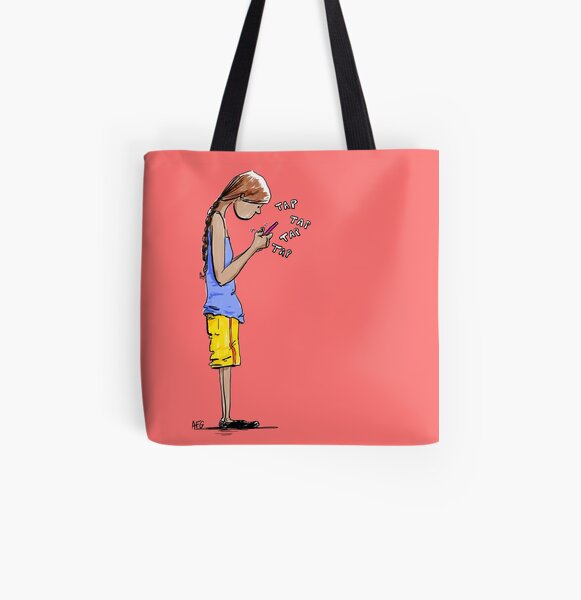 Texting All Over Print Tote Bag