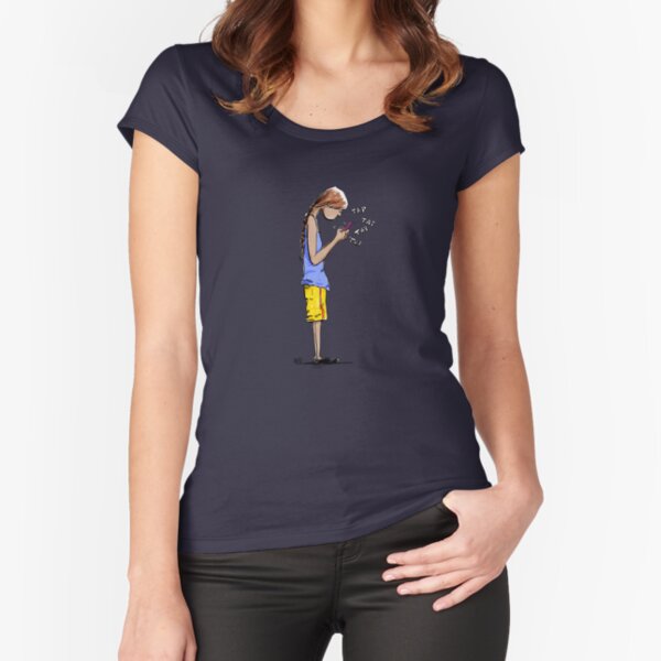 Texting Fitted Scoop T-Shirt