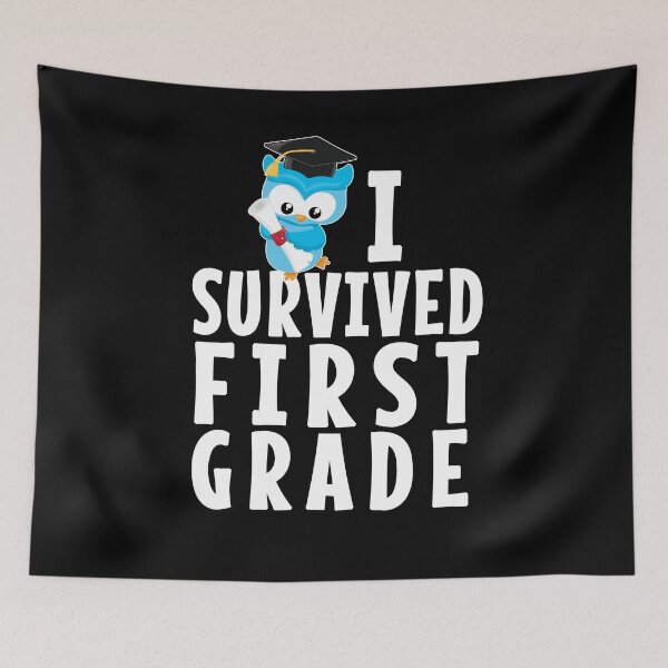 Item preview, I Survived First Grade Cute Owl Graduation Elementary Grade School Design designed and sold by SpiritWestDesig.