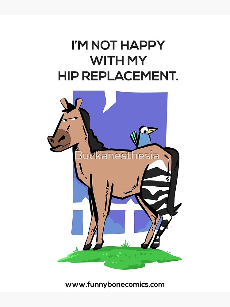 "Not Happy with my Hip Replacement Zebra Horse Design " Photographic