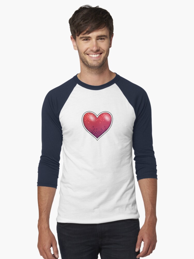 Thumbnail 1 of 3, Baseball ¾ Sleeve T-Shirt, Heart of Pixels designed and sold by Rumblecade.