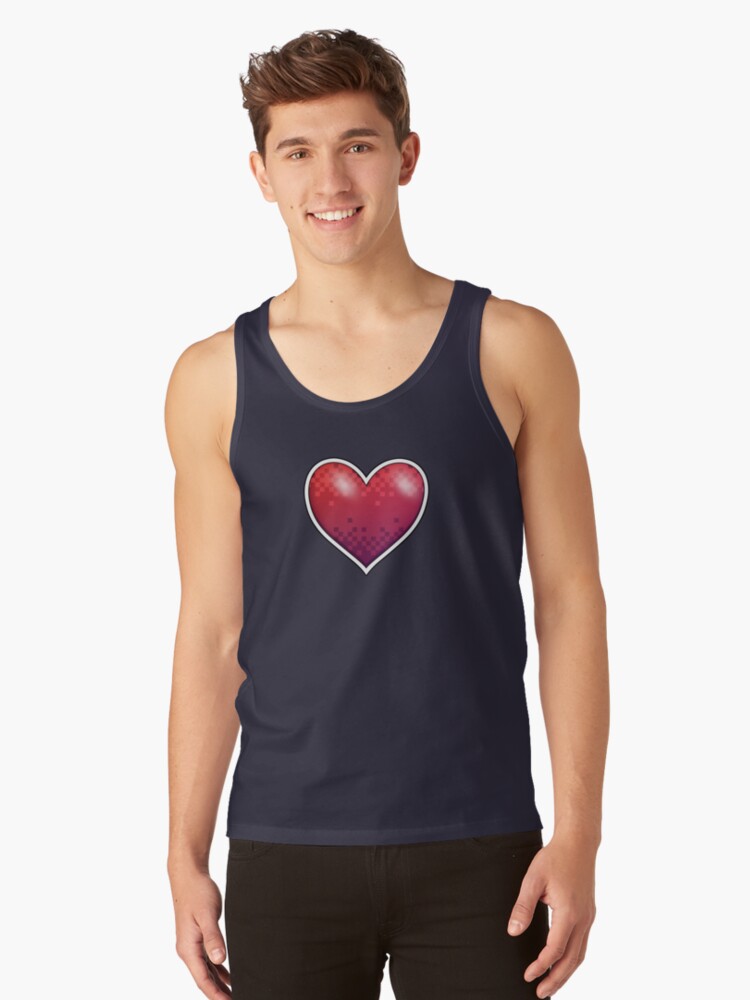 Thumbnail 1 of 3, Tank Top, Heart of Pixels designed and sold by Rumblecade.