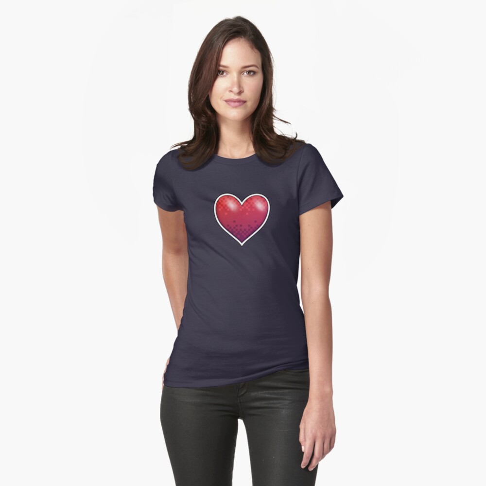 Heart of Pixels Fitted T-Shirt
