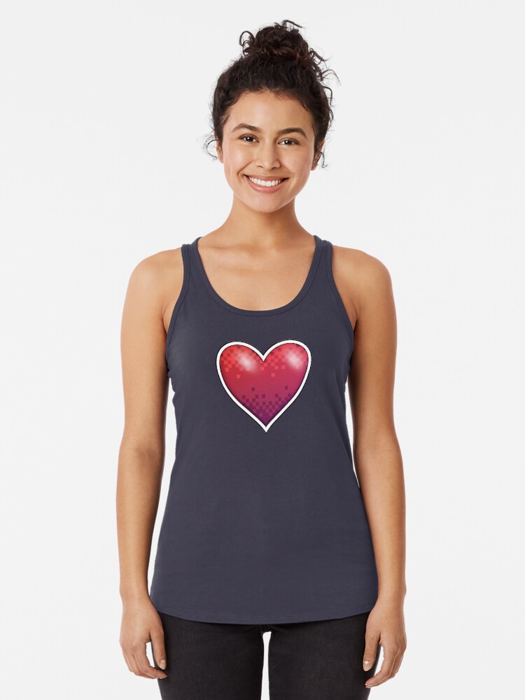Thumbnail 1 of 3, Racerback Tank Top, Heart of Pixels designed and sold by Rumblecade.