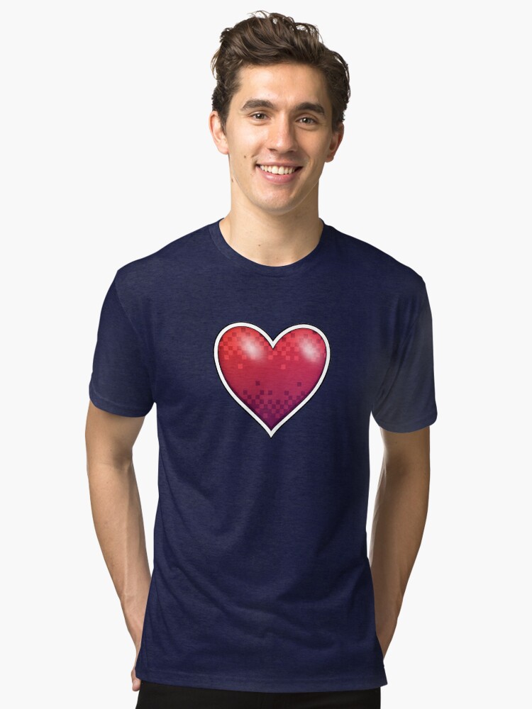 Thumbnail 1 of 7, Tri-blend T-Shirt, Heart of Pixels designed and sold by Rumblecade.