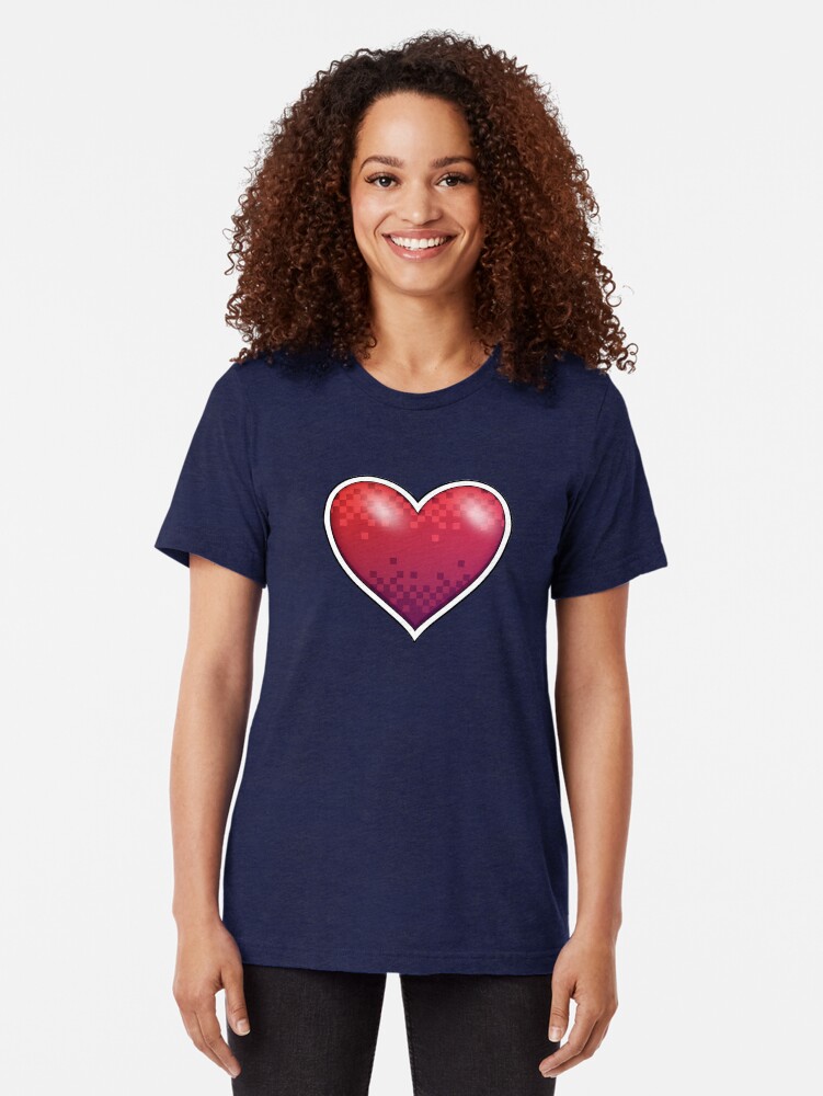 Thumbnail 2 of 7, Tri-blend T-Shirt, Heart of Pixels designed and sold by Rumblecade.