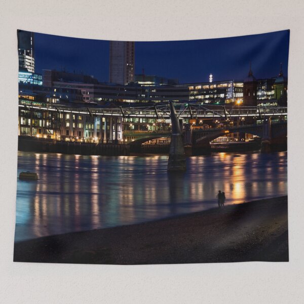 Item preview, Strolling Down the Thames Riverbank Hand in Hand - Magical Night in London designed and sold by Georgia Mizuleva.