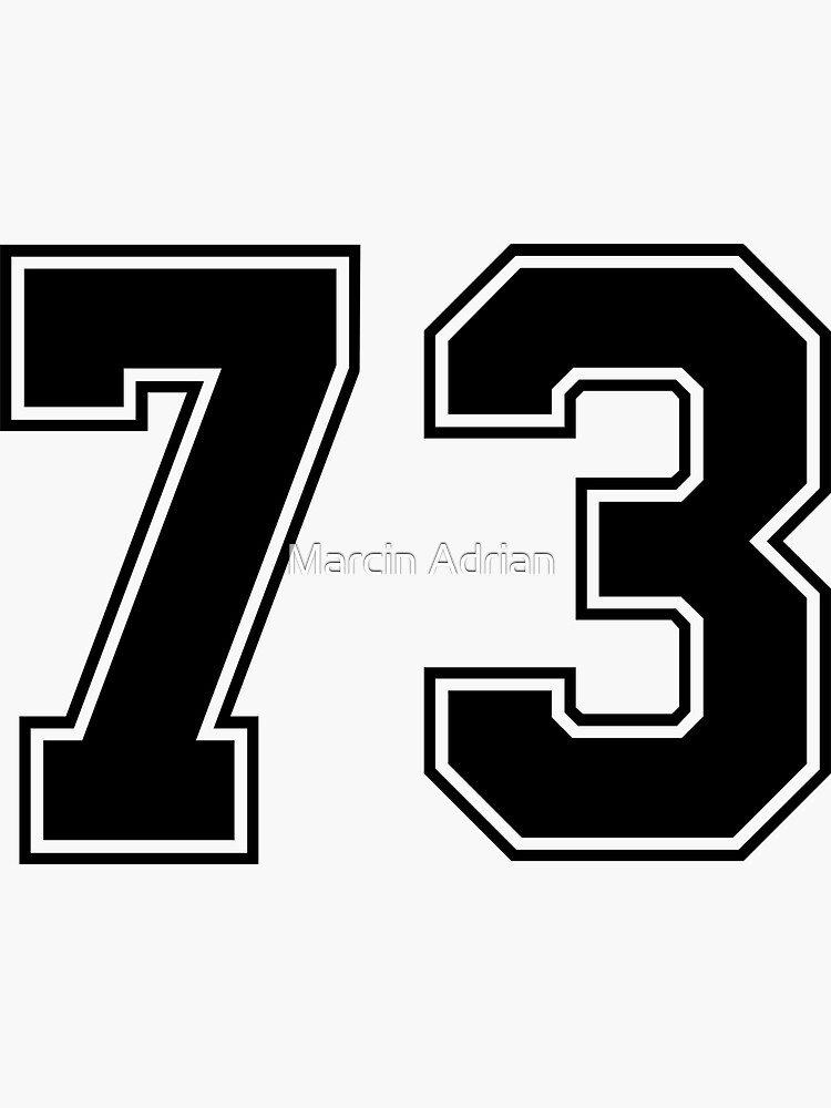 "73 American Football Classic Vintage Sport Jersey Number in black
