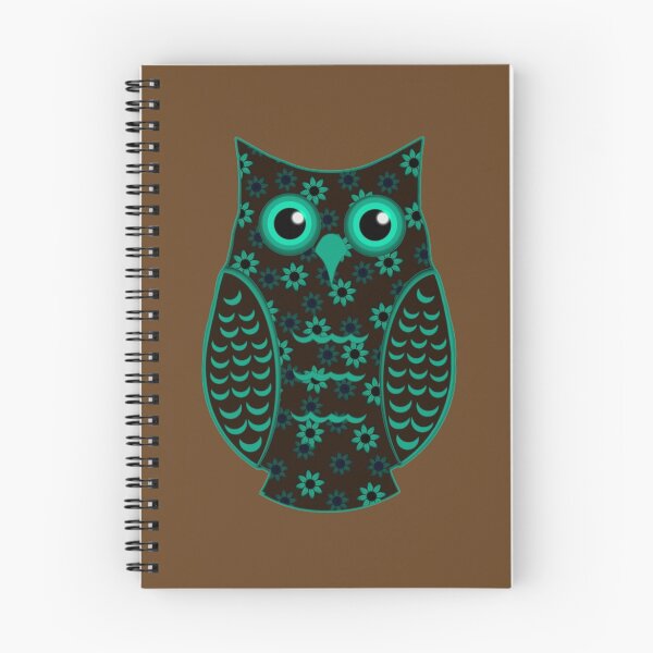 Item preview, Turquoise and Brown Floral Owl (on mocha) designed and sold by shaneisadragon.