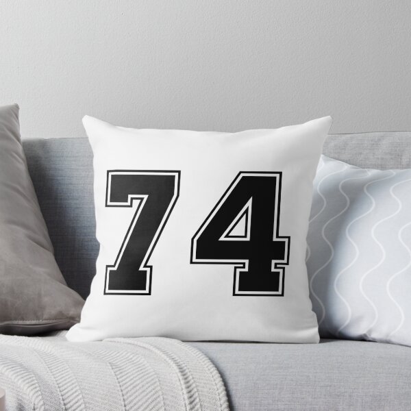 Item preview, 74 American Football Classic Vintage Sport Jersey Number in black number on white background for american football, baseball or basketball designed and sold by Marcin Adrian.